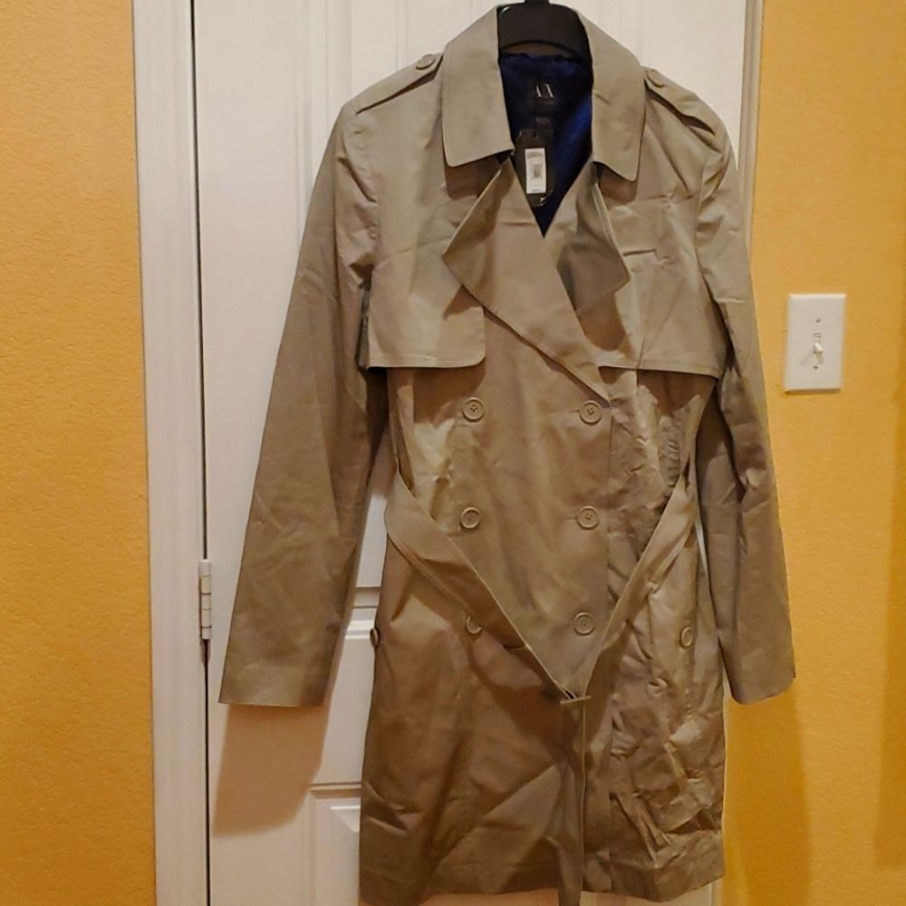 KHAKI Armani Exchange Trench Coat Size XL